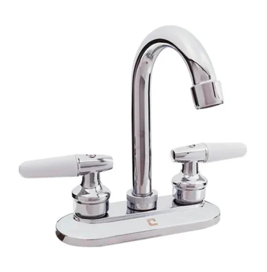 07A-L0233 MEZCLADORA PARA LAVABO MANERAL DE PALANCA BLANCO