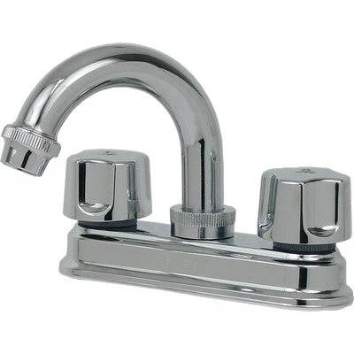 MEZCLADORA RUGO 24T PARA LAVABO 4" CUELLO CURVO CROMO MANERAL TAURO