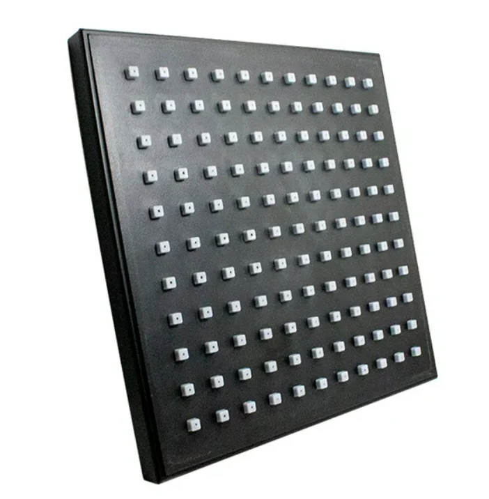 REGADERA RUGO CUADRADA MALASIA 7½" X 7½" NEGRO (44MCN)