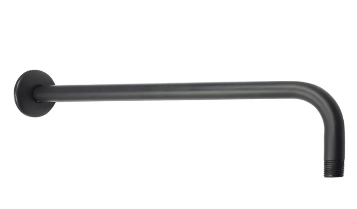 BRAZO Y CHAPETÓN LARGO RUGO 45BN DE ACERO INOXIDABLE NEGRO 39 CM