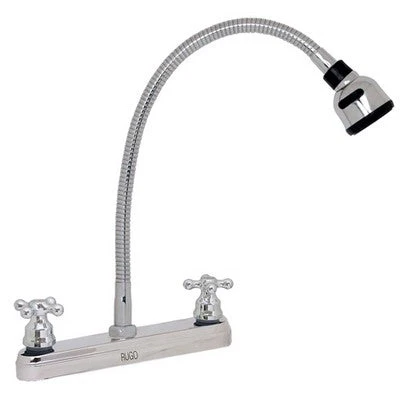 8CRF MEZCLADORA FLEXIBLE P/FREGADERO CROMO MANERAL CRUCETA