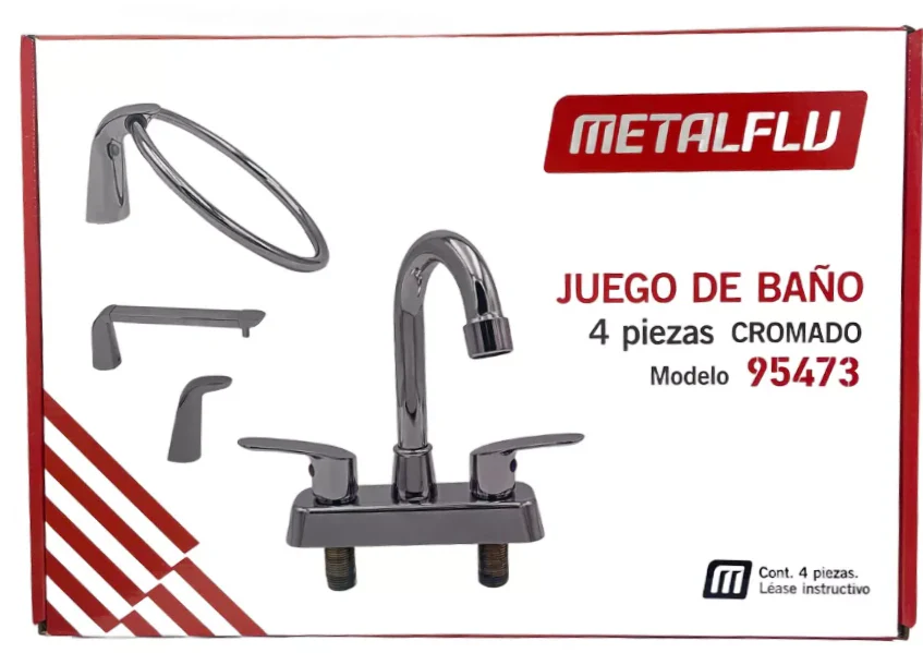 KIT DE ACCESORIOS METALFLU 95473 PARA BAÑO CROMO (4 PIEZAS) - Image 3