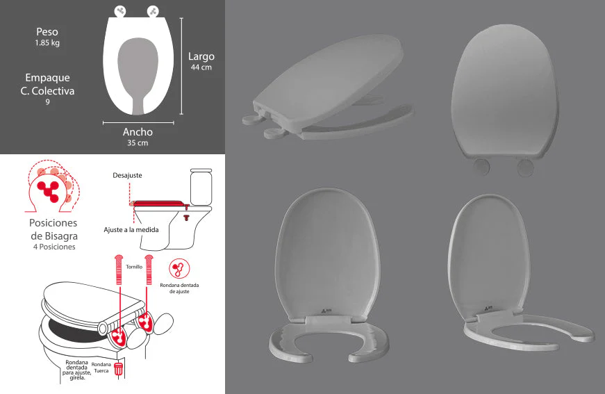 ASIENTO ALARGADO ELITE GRIS PERLA - Image 3
