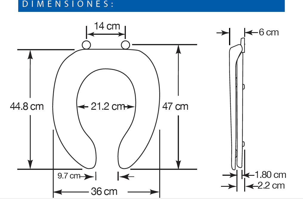 ASIENTO BEMIS 195 SLOW ALARGADO HUESO - Image 4