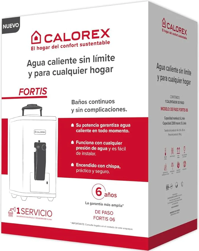 CALENTADOR BOILER DE PASO CALOREX FORTIS 06 GAS NATURAL - Image 5