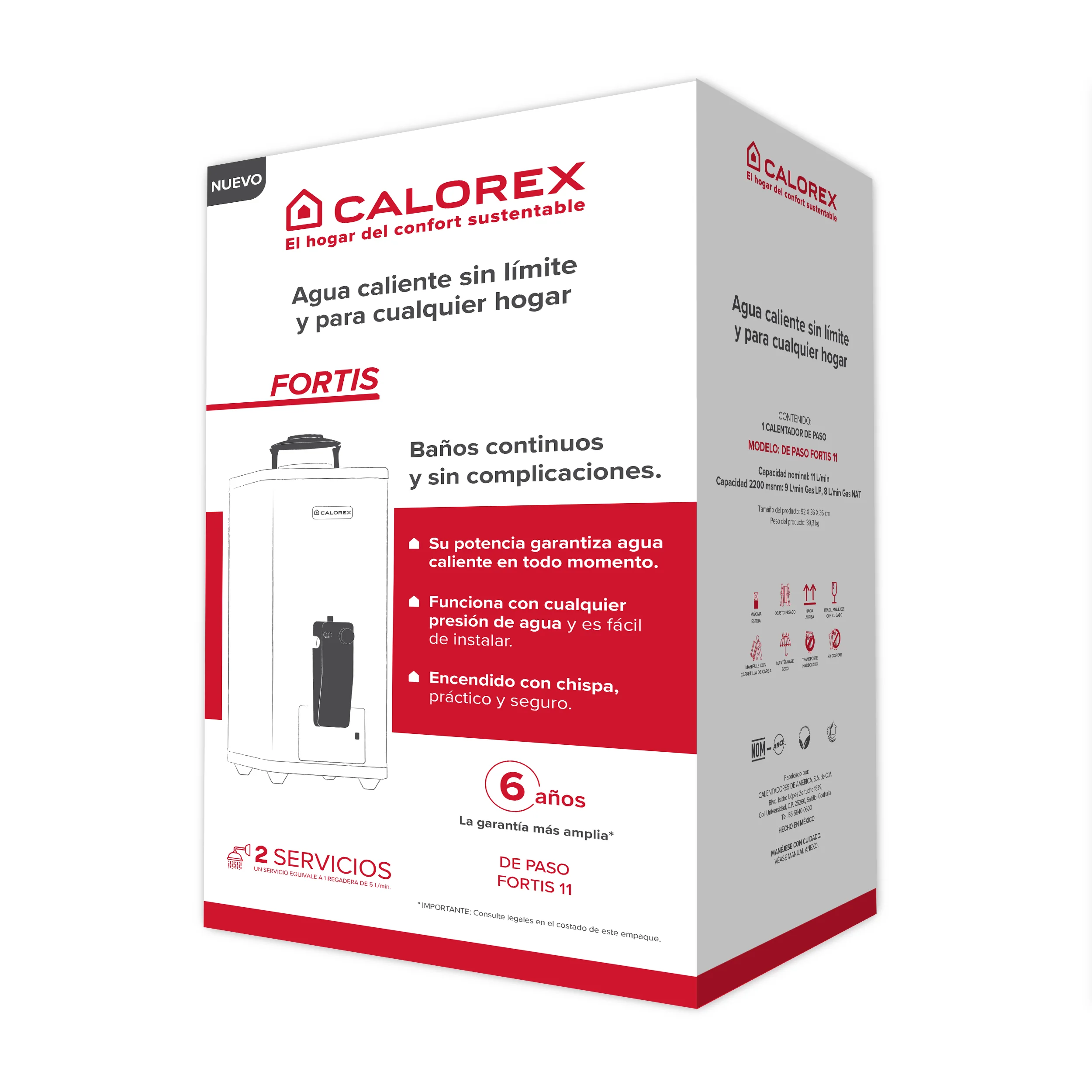 CALENTADOR BOILER DE PASO CALOREX FORTIS 11 GAS LP - Image 5