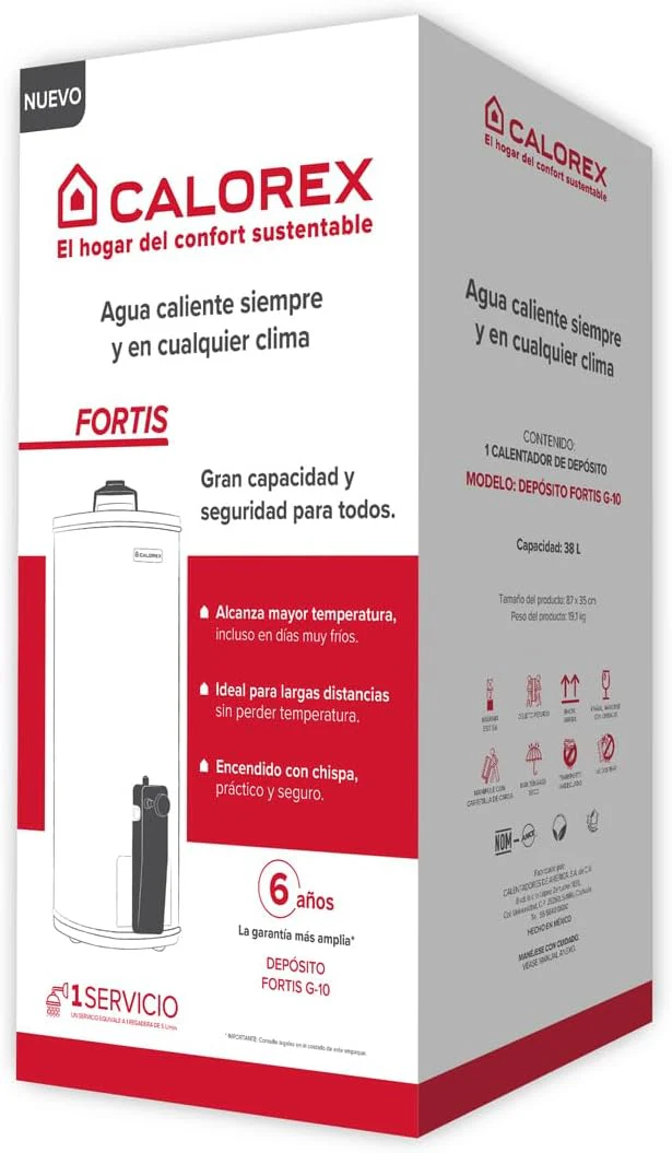 CALENTADOR BOILER DEPOSITO CALOREX FORTIS G-10 GAS LP - Image 5