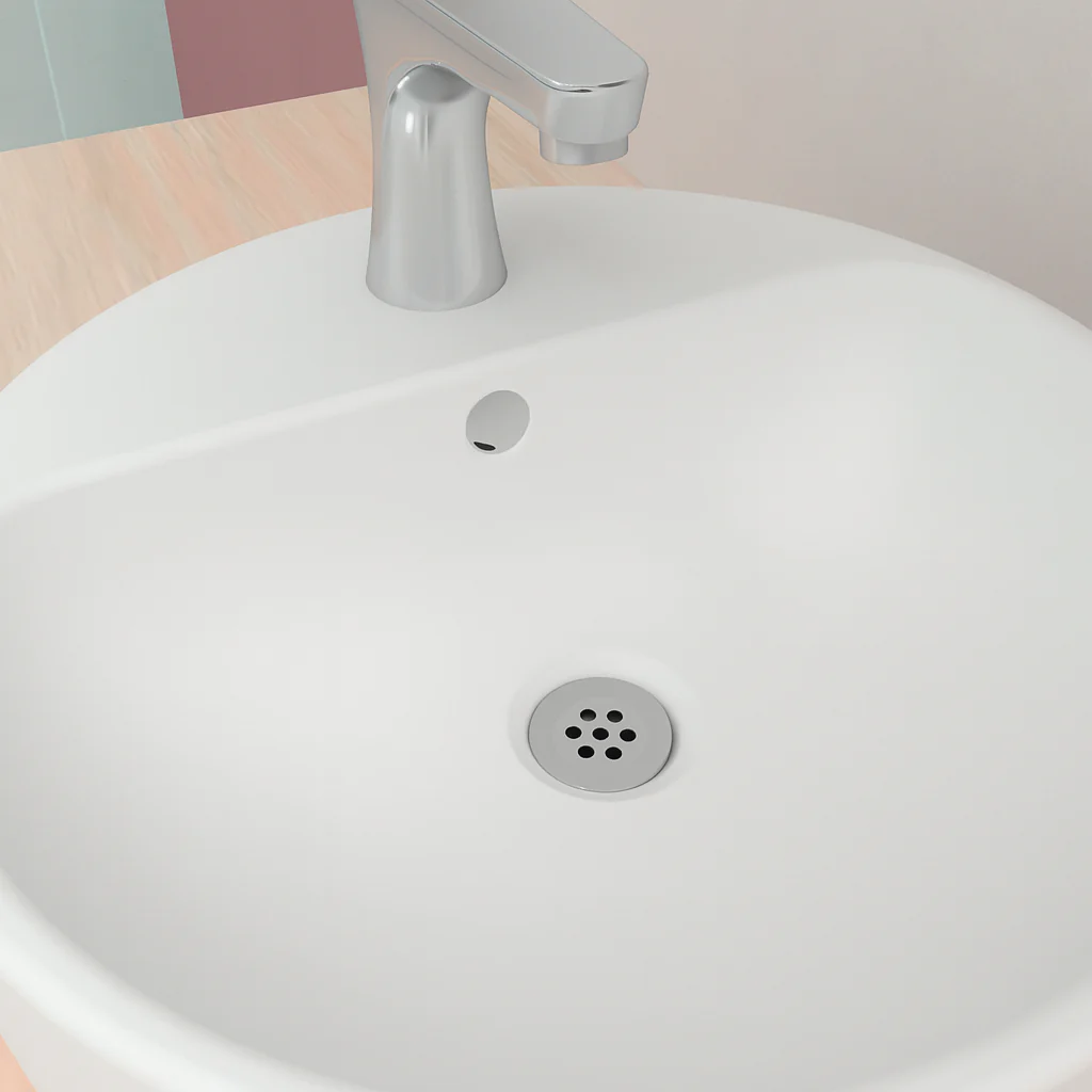 CONTRA PROYECTA CLR-01 CON REJILLA Y REBOSADERO PARA LAVABO CROMO - Image 2