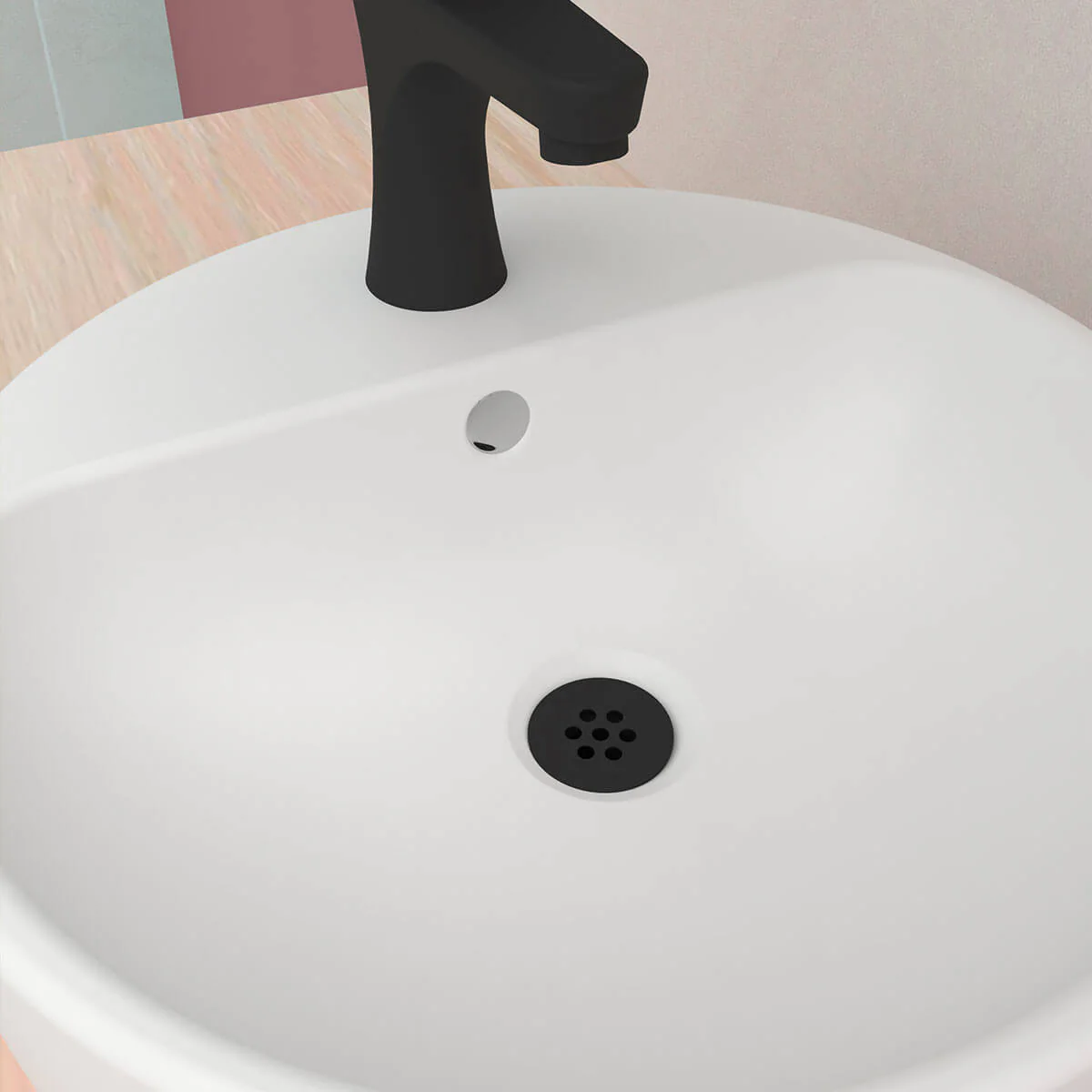 CONTRA PROYECTA CLR-01-EB CON REJILLA Y REBOSADERO PARA LAVABO ÉBANO - Image 2