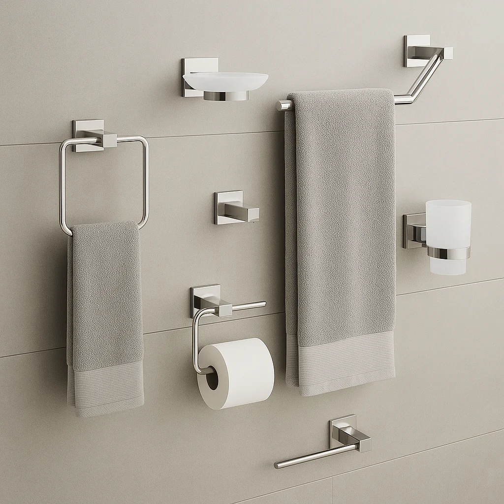 JE-95C JUEGO ACCESORIOS P/BAÑO 6 PZAS CROMO - Image 2