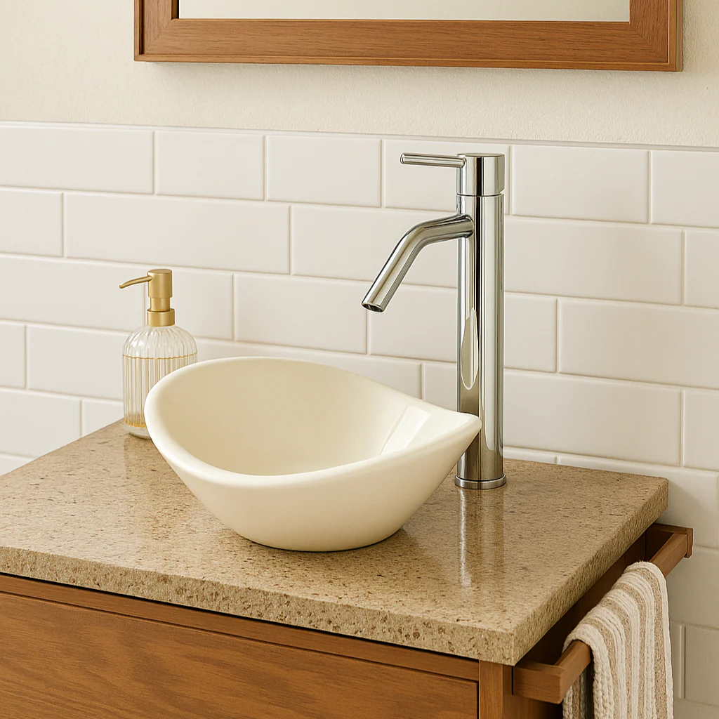 LV HELVEX CASSINI M LAVABO DE SOBREPONER SIN REBOS. MARFIL - Image 2