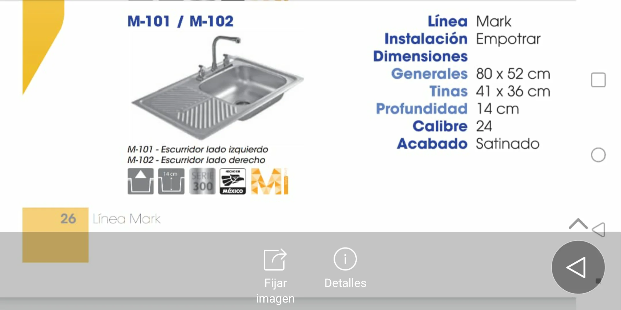 M-101 TARJA SENCILLA MARK ESC. IZQ. DE 80X52 CM DE EMPOTRAR - Image 3