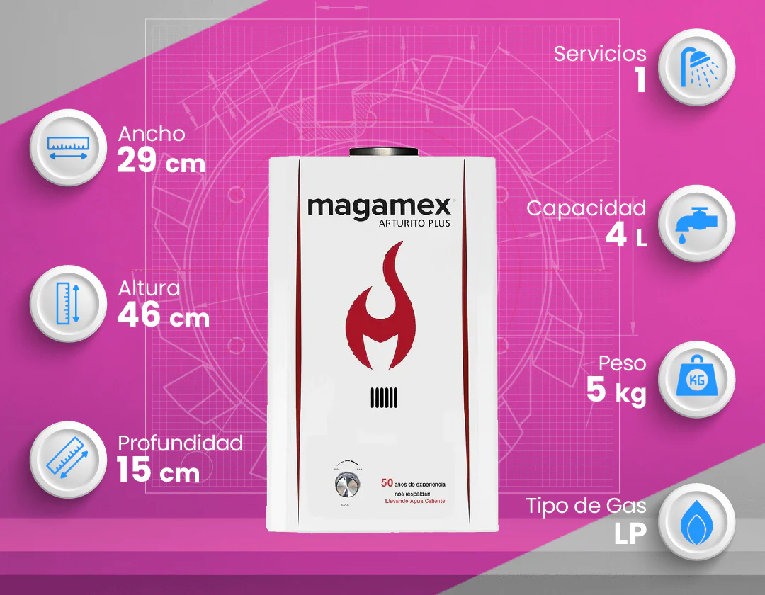CALENTADOR BOILER INSTANTANEO MAGAMEX ARTURITO PLUS CI-AP-06 GAS LP - Image 4