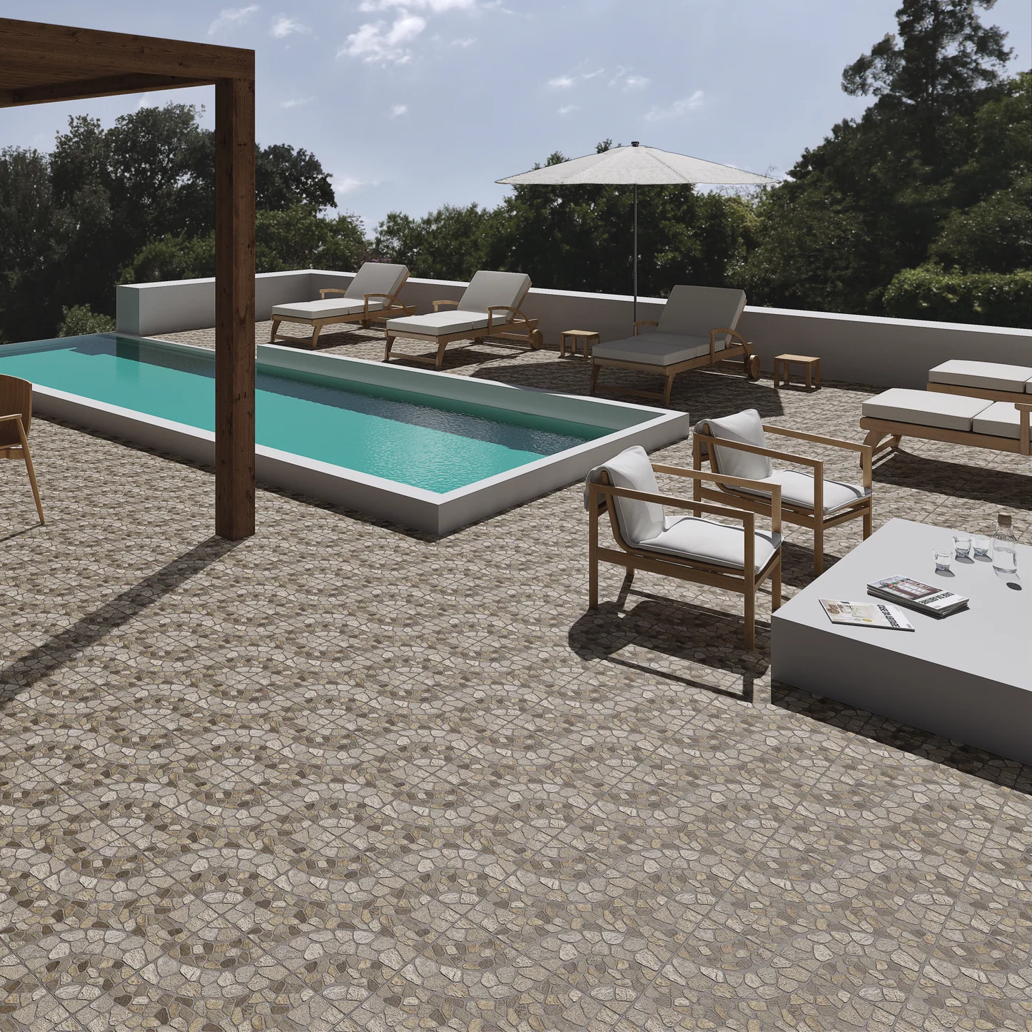 PISO LAMOSA KOBE BEIGE 44 CM X 44 CM - Image 2