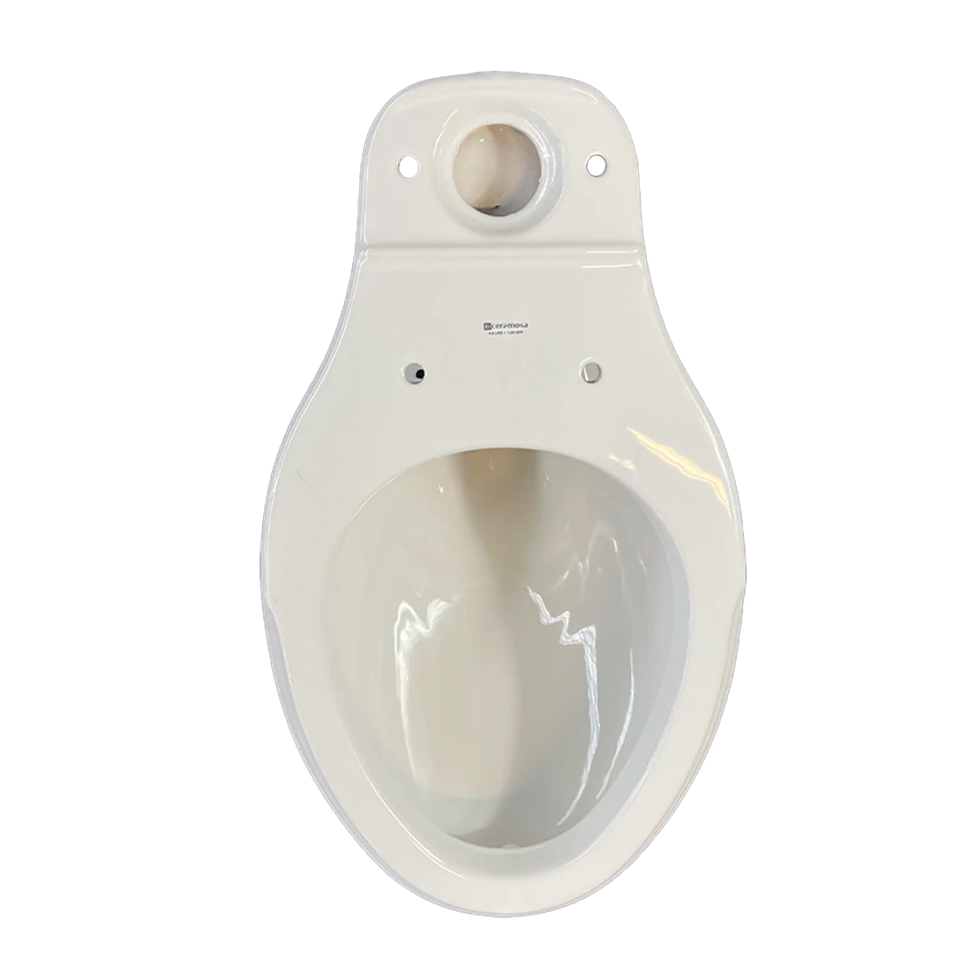 TAZA DE BAÑO ROMANO ALARGADA BLANCA CERAMOSA
