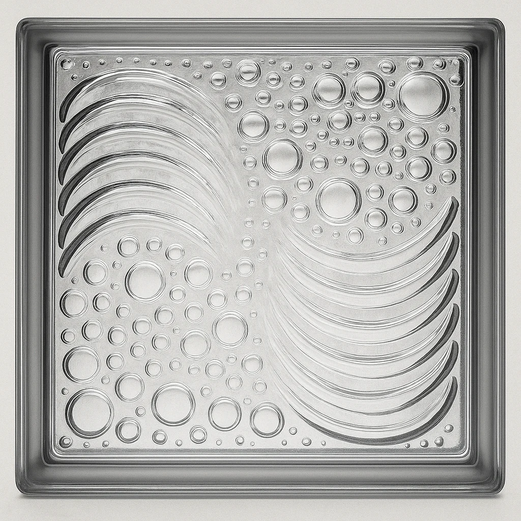 VITROBLOCK 19 CM X 19 CM OCEAN/ SEA WAVE (FONCER) - Image 3
